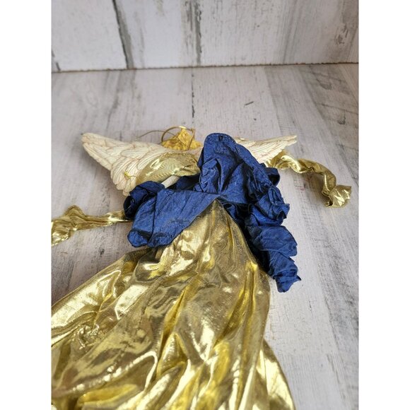 vintage golden angel large ornament Xmas religious - Picture 9 of 10